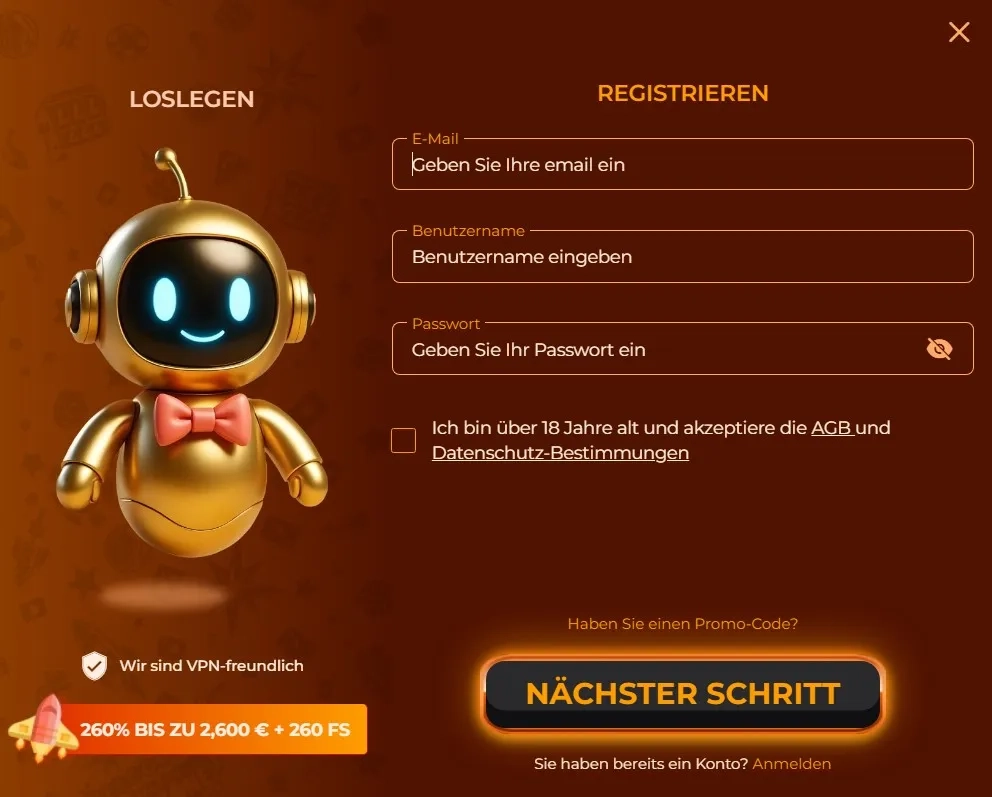 Registrierung und Login