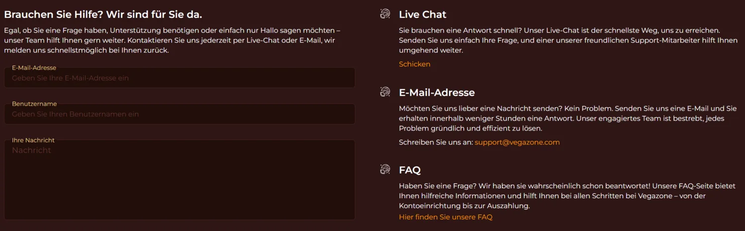 VegaZone Hilfe